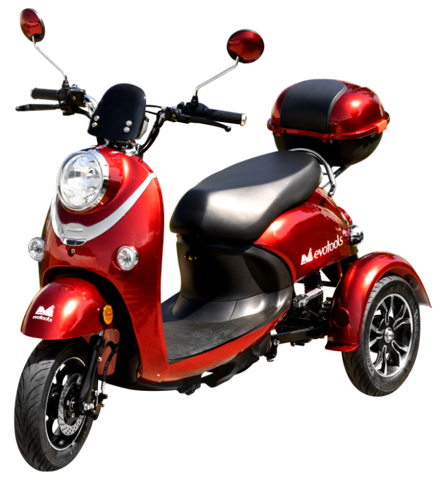 Triciclu Electric pentru Persoane GOE EVOTOOLS TRP800 – Stabilitate, Autonomie și Confort pentru Deplasări Zilnice